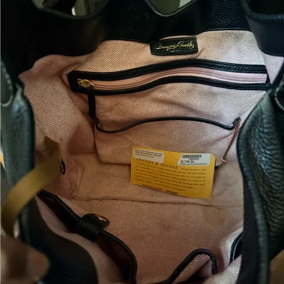 Dooney & Bourke Black Leather Hobo Bag - Picture 3 of 4